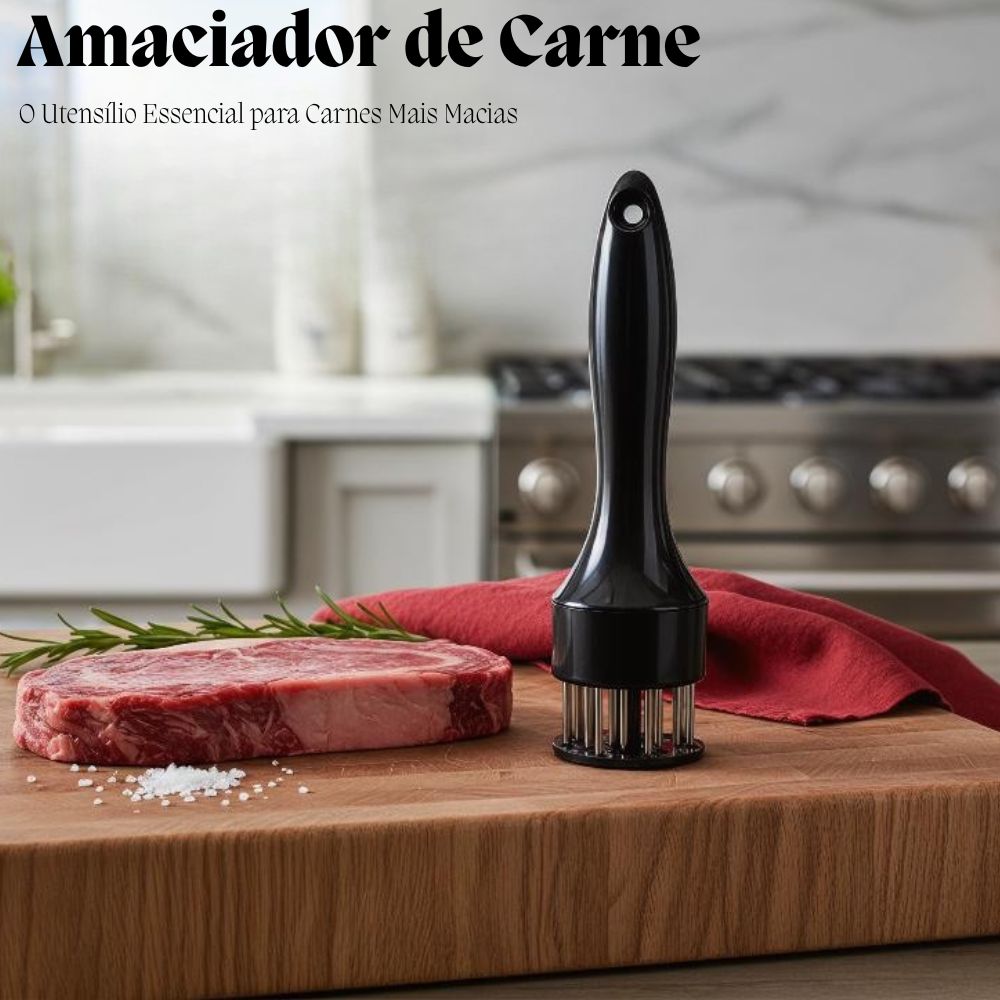 Amaciador Batedor Furador De Carne Bife Martelo Manual Aço Inox Profissional