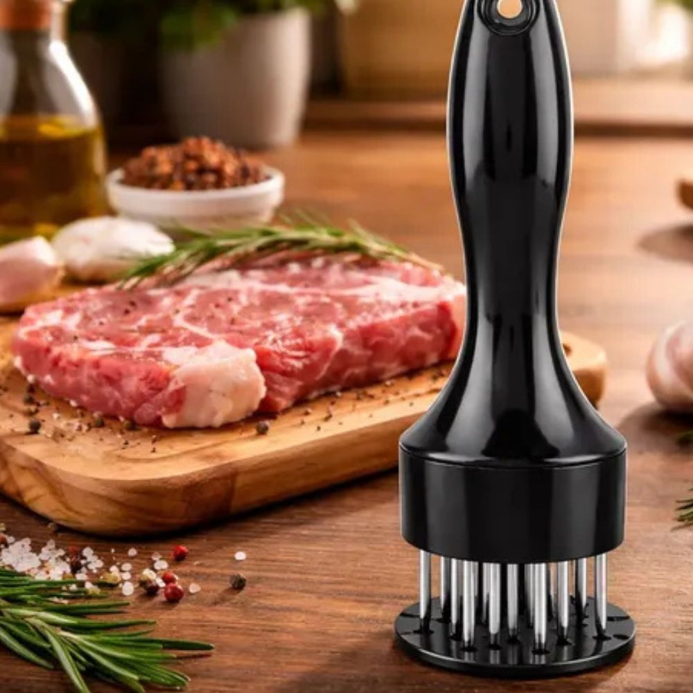 Amaciador Batedor Furador De Carne Bife Martelo Manual Aço Inox Profissional