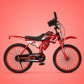 Bicicleta Infantil Motocross Aro 16 Vermelha 3 a 7 Anos LED + Pneu Grosso + Rodi