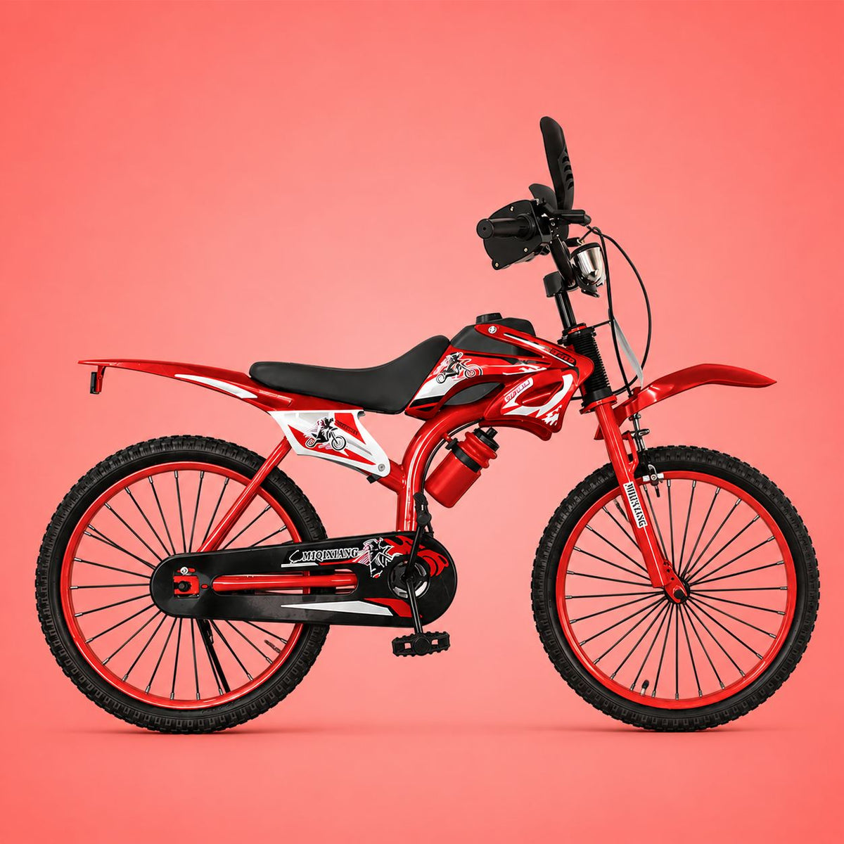 Bicicleta Infantil Motocross Aro 16 Vermelha 3 a 7 Anos LED + Pneu Grosso + Rodi